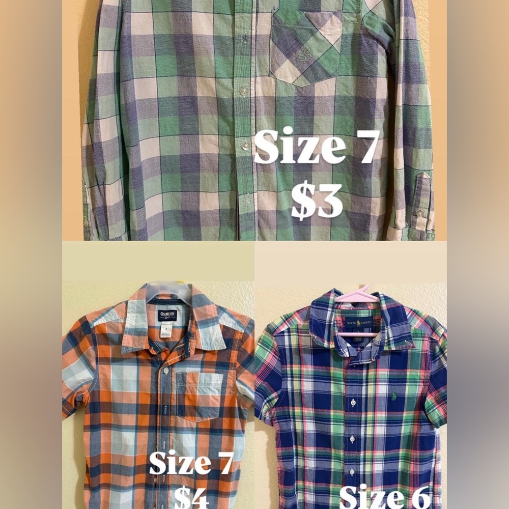 Plaid Kids Shirt - Green and Blue